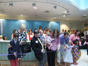 6-9-2015 Unveiling of Children's Hospital Lobby - ribbon