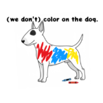 (we don't) color on the dog logo