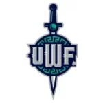 University of West Florida logo featuring a blue dagger through a circular green-and-blue crest marked with UWF